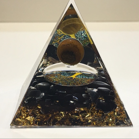 Hand Crafted Other - Healing Crystal Natural Tiger Eye Orgonite Pyramid Energy Reiki ChakraMeditation